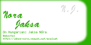 nora jaksa business card