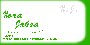 nora jaksa business card